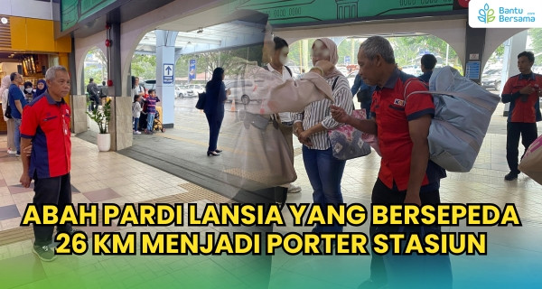 Abah Pardi Lansia Yang Bersepeda 26 KM Menjadi Porter Stasiun
